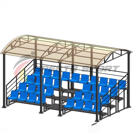 Купить Трибуна для зрителей 4 ряда на 34 места с навесом и перилами в Урае 