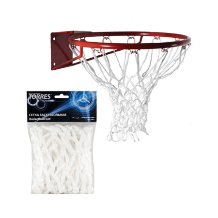 Купить Сетка баскетбольная Torres, нить 6 мм, белая в Урае 