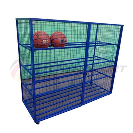 Купить Стеллаж для хранения мячей и инвентаря передвижной металлический (сетка) Разборный в Урае 